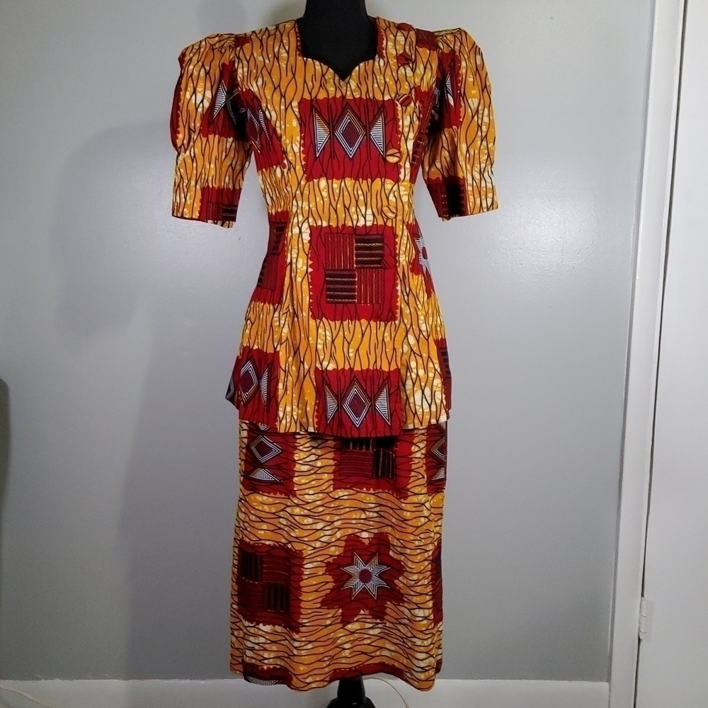 Women's 2 piece African Print Dress Size 8/10